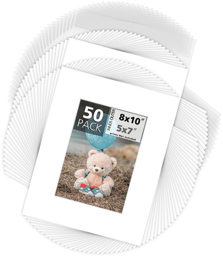 Pack 8x10 white picture mat - pack,