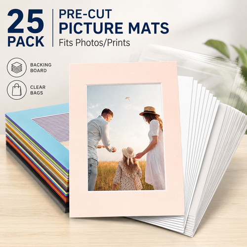Pack clear photo mat set - 25,